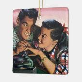 Vintage Romantik, Schulliebe in der Liebe Keramikornament (Links)