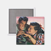 Vintage Romantik, Schulliebe in der Liebe Magnet (Vorderseite/Rückseite)