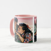 Vintage Romantik, Schulliebe in der Liebe Tasse (Vorderseite Links)