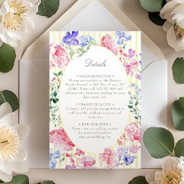 Vintage romantische Bläserregung Hochzeitsdetails Begleitkarte