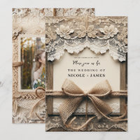 Vintage romantische Blumenstrasse Burlap Rustic We