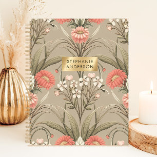 Vintage Romantische Botanische Florale Benutzerdef Planer