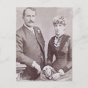 Vintage romantische Braut und Bräutigam Fotos Postkarte
