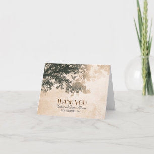 Vintage romantische Dankeskarte mit altem Baum