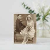 Vintage romantische Fotos Postkarte (Stehend Vorderseite)