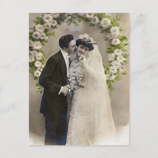 Vintage romantische Fotos Postkarte