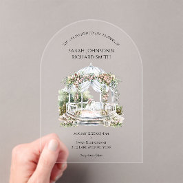 Vintage romantische Hochzeit Acryleinladungen
