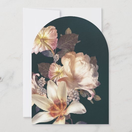 Vintage romantische Hochzeit der Blumen Einladung (Rückseite)