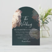 Vintage romantische Hochzeit der Blumen Einladung (Stehend Vorderseite)