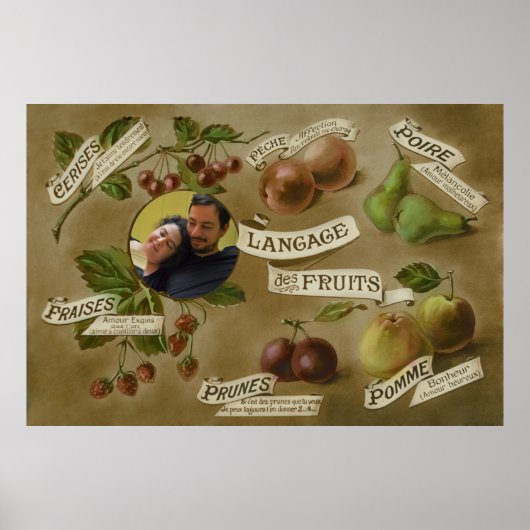 Vintage romantische Hochzeit mit französischem Obs Poster (Vorne)