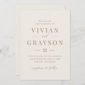 Vintage romantische Hochzeit mit Gold und Elfenbei Einladung (Vorne/Hinten)