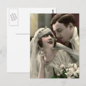 Vintage romantische Hochzeit Postkarte (Vorne/Hinten)