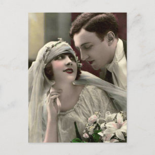 Vintage romantische Hochzeit Postkarte