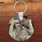 Vintage romantische Hochzeit Schlüsselanhänger (Vorderseite)