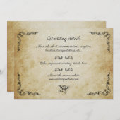 Vintage romantische Hochzeitskarte Einladung (Vorne/Hinten)