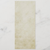 Vintage romantische Hochzeitskarte Menükarte (Rückseite)