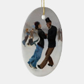 Vintage romantische Ice-Skater Keramik Ornament (Rechts)