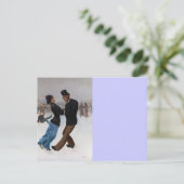 Vintage romantische Ice-Skater Postkarte (Stehend Vorderseite)
