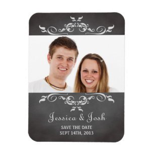 Vintage romantische Kreidetafel-Roll-Save-the-Date Magnet