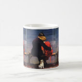 Vintage romantische Liebe, Romantik am Strand Kaffeetasse (Mittel)