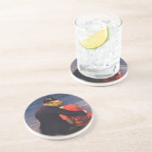 Vintage romantische Liebe, Romantik am Strand Sandstein Untersetzer (Seite)