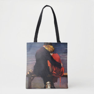 Vintage romantische Liebe, Romanze am Strand Tasche