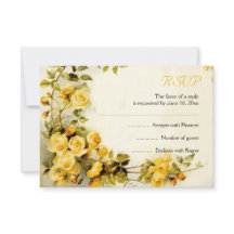 Vintage romantische Malerei von Rose Hochzeit RSVP