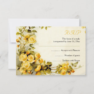 Vintage romantische Malerei von Rose Hochzeit RSVP Karte