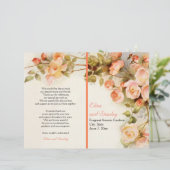 Vintage romantische Malerei von Rose Hochzeitsprog (Stehend Vorderseite)