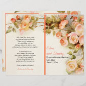 Vintage romantische Malerei von Rose Hochzeitsprog (Vorne/Hinten)