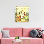 Vintage Romantische Mann Frau mit Händen Leinwanddruck (Insitu (Wohnzimmer))