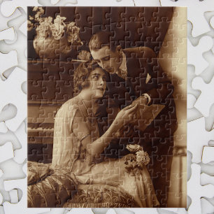 Vintage Romantische Musik, Liebe und Romantikliebh Puzzle