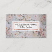 Vintage romantische Rosa Elfenbein-Rose Visitenkarte (Vorderseite)