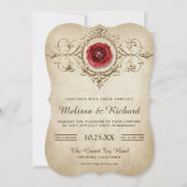 Vintage romantische Rose Blühe Hochzeitseinladung Einladung (Vorderseite)