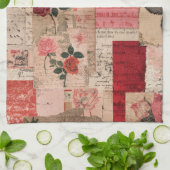 Vintage Romantische Rose Collage (1) Geschirrtuch (Gefaltet)