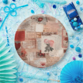 Vintage Romantische Rose Collage (2) Pappteller (Party)