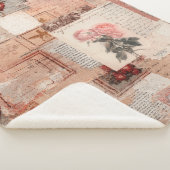 Vintage Romantische Rose Collage (2) Sherpadecke (3/4)