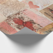 Vintage Romantische Rose Collage (3) Geschenkpapier (Ecke)