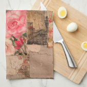 Vintage Romantische Rose Collage (5) Geschirrtuch (Viertel Falte)