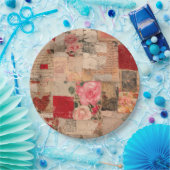 Vintage Romantische Rose Collage (5) Pappteller (Party)