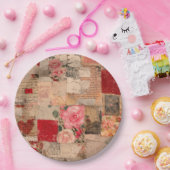 Vintage Romantische Rose Collage (5) Pappteller (Party)