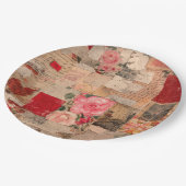 Vintage Romantische Rose Collage (5) Pappteller (Schrägansicht)