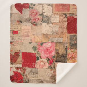 Vintage Romantische Rose Collage (5) Sherpadecke