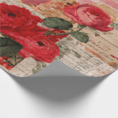 Vintage Romantische Rose Collage (6) Geschenkpapier (Ecke)