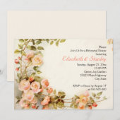 Vintage romantische Rose Hochzeit Probe Dinner Einladung (Vorne/Hinten)