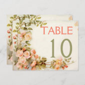 Vintage romantische Rose Hochzeit Tischnummer (Vorne/Hinten)