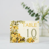 Vintage romantische Rose Hochzeit Tischnummer (Stehend Vorderseite)