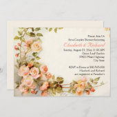 Vintage romantische Rose Hochzeitsdusche Einladung (Vorne/Hinten)