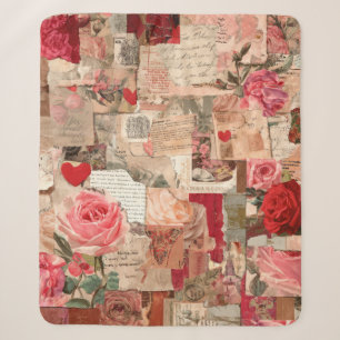 Vintage Romantische Rose-Kollage (7) Sherpadecke