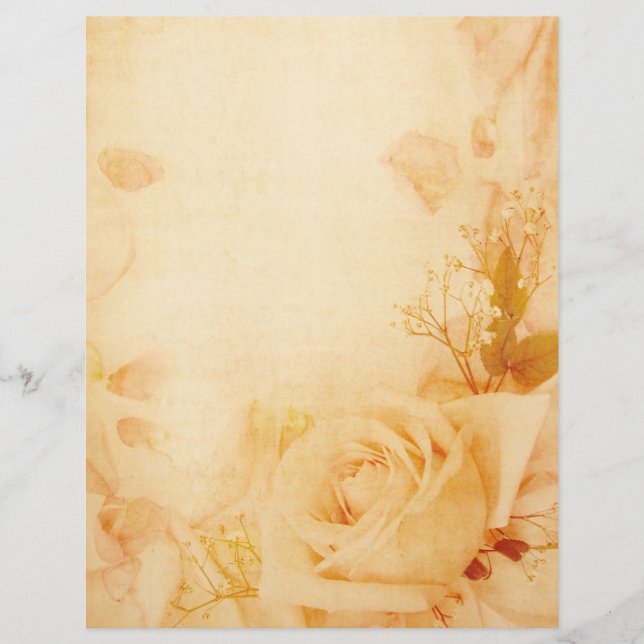 Vintage romantische Rose Papageienschrift (Vorderseite)